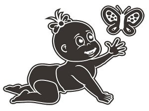 Folie - Mädchen mit Schmetterling - auf 