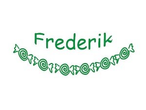 Folie mit individuellem Namen und Bonbon