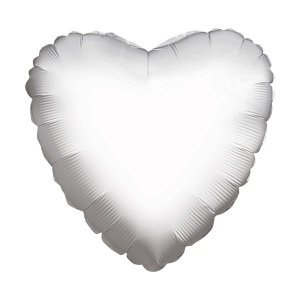 Folienballon Herz, mittel, weiß