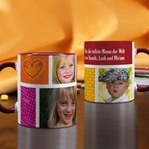 Foto-Tasse mit 3 Bildern für Frauen