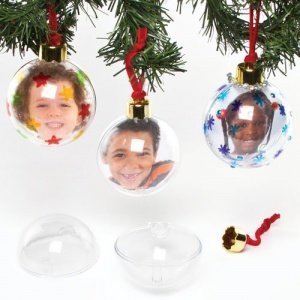 Foto-Weihnachtskugeln für Kinder zum Dekorieren