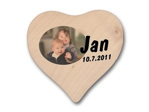 Fotogeschenk Herzschild 18x18x1 cm mit T