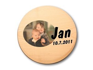 Fotogeschenk Holzschild mit Text und Fot