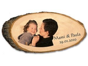 Fotogeschenk ovales Holzschild mit Foto 