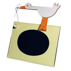 Fotorahmen Storch, Leder, grün