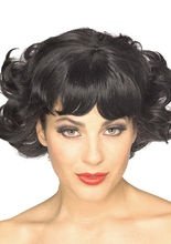 Fransige Kurzhaar-Perücke mit Pony schwa