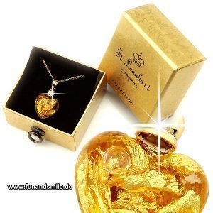 Frauen Halskette mit Glasherz - 999er Bl