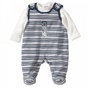 Frottee-Strampler mit Shirt 1/1 Arm