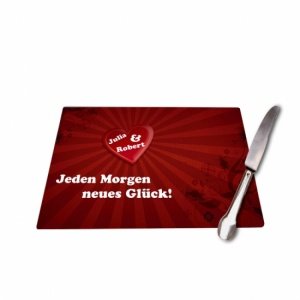 Frühstücksbrett *Herz* mit Namen gestalt