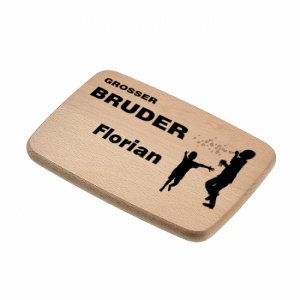 Frühstücksbrett Holz *Bruder* mit Gravur