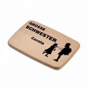 Frühstücksbrett Holz Namens-Gravur *Schw