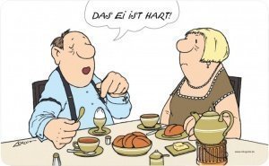 Frühstücksbrettchen Das Ei ist hart