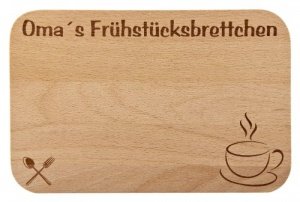 Frühstücksbrett mit Gravur für die Oma