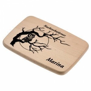 Frühstücksbrettchen Holz *Eule* mit Grav