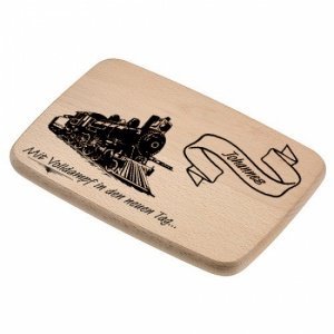 Frühstücksbrettchen Holz *Lok* mit Gravu