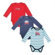 Frugi - 3er Pack Bodys Fahrzeuge, kbA