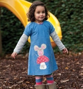 Frugi Cord Kleid Bio Baumwolle -Blue Mou