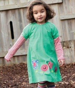 Frugi Cord Kleid Bio Baumwolle -Pea Flow