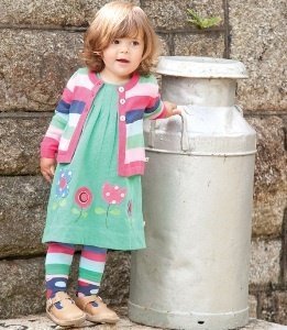 Frugi Cord Kleid Bio Baumwolle -Pea Flow