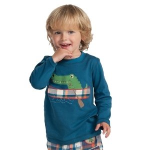 Frugi Jungen Langarm Shirt Krokodil Bio 