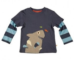 Frugi Jungen Langarm T-Shirt Shark Bio B