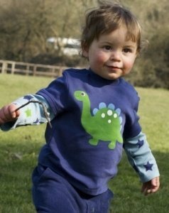 Frugi Jungs Langarm Shirt Dinosaurier Bi