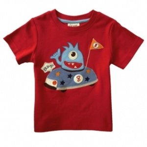 Frugi Jungs T-Shirt rot -Crazy Whale- Bi