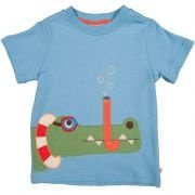 Frugi - Kids-Shirt Krokodil blau, kbA