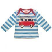 Frugi - Langarmshirt Bulli blau-weiß, kb
