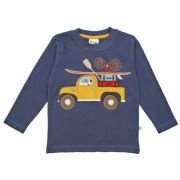 Frugi - Langarmshirt Pick-up-Truck blau,