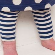 Frugi - Leggins blau-weiße Streifen, kbA