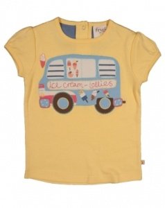 Frugi Mädchen Kurzarm T-Shirt Eiswagen B