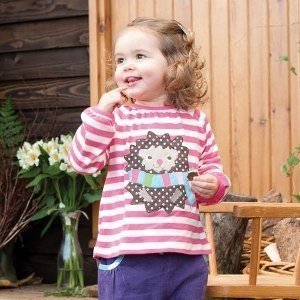 Frugi Mädchen Langarm Streifen-Shirt Ige