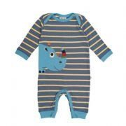 Frugi - Strampler Rhino blau-gelb, kbA