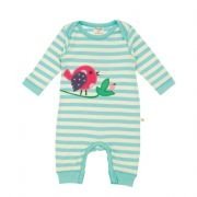 Frugi - Strampler Vogel türkis-weiß, kbA