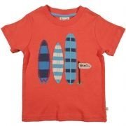 Frugi - T-Shirt Surf-Boards orange, kbA