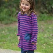 Frugi - gestreiftes Kleid fuchsia-blau, 
