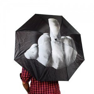 Fuck the Rain - Regenschirm mit Mittelfi