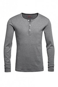 Full Needle Rib Basic Henley