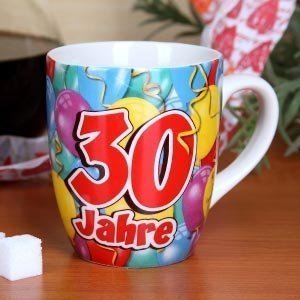 Fun Becher 30 Jahre mit Luftballons