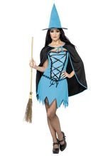 Funken Hexe Damen-Kostüm blau