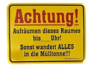 Funschild für das Kinderzimmer: Achtung 