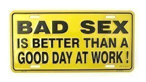 Funschild für die Hausbar BAD SEX