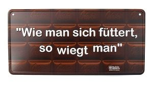 Funschild mit Schokoladenmotiv: Wie man 