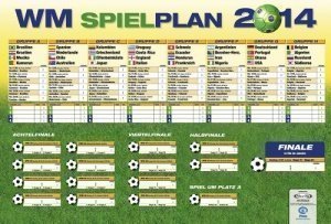 Fußball WM Spielplan 2014 XXL-Format 