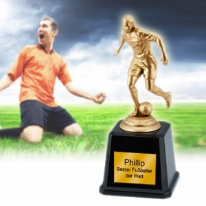 Fußballer Statue mit Gravur