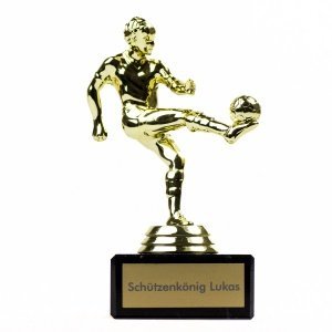 Fussballspielerstatue mit Gravur