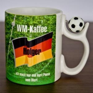 Fussballtasse für Fans mit Personalisier