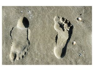 Fußmatte Fußspuren