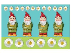 Fußmatte Gartenzwerge im fröhlichem Desi